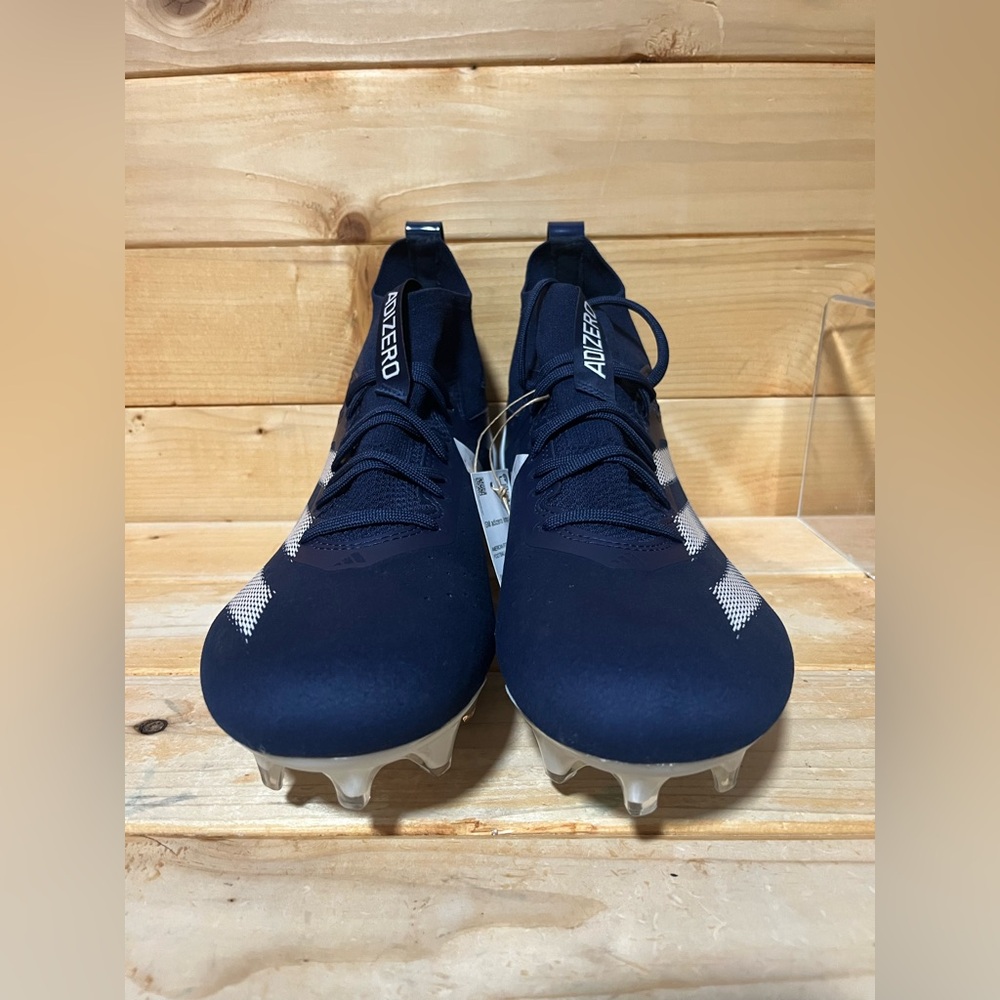 New SM Adizero Impact+ Football Cleats NAVY / WHITE IH7458 - Mens size 10.5 - Picture 3 of 7